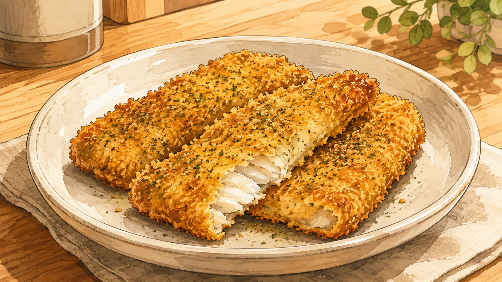 Recette de Colin pané aux herbes à l’air fryer