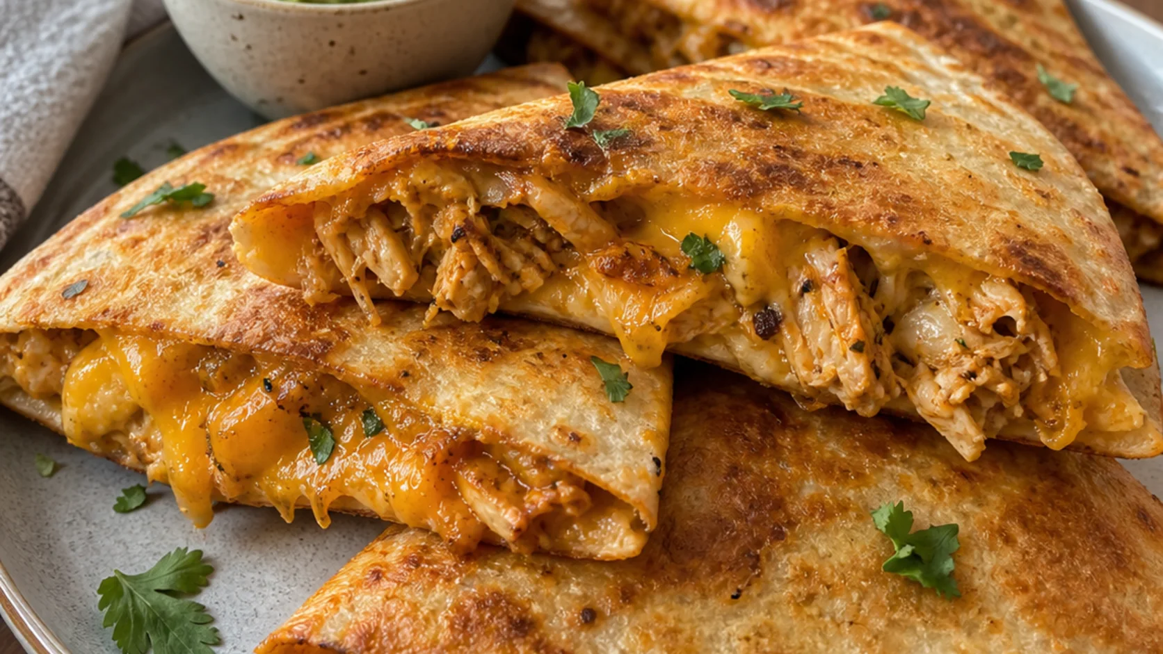 Recette de Quesadillas croustillantes au poulet et au fromage à l’air fryer