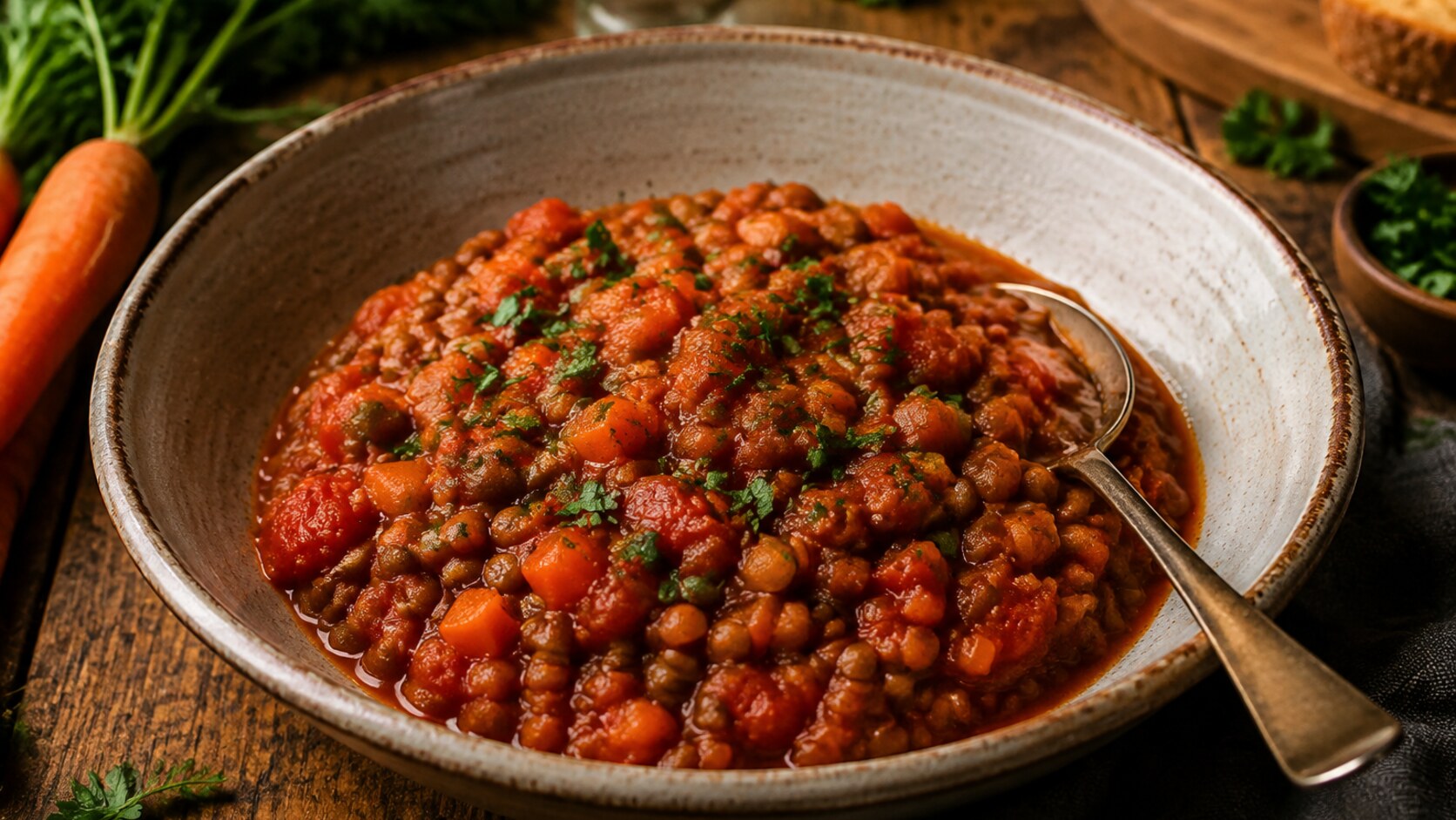 Recette de Bolognaise aux lentilles vertes