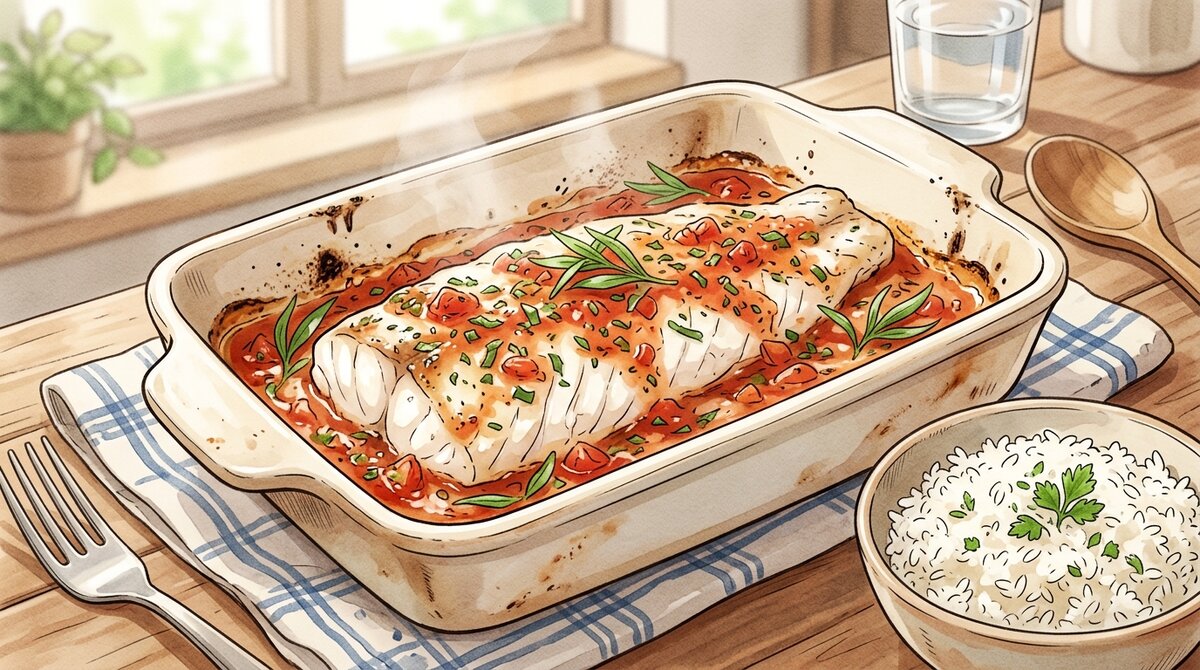 Recette de Colin d'Alaska à la tomate et à l'estragon