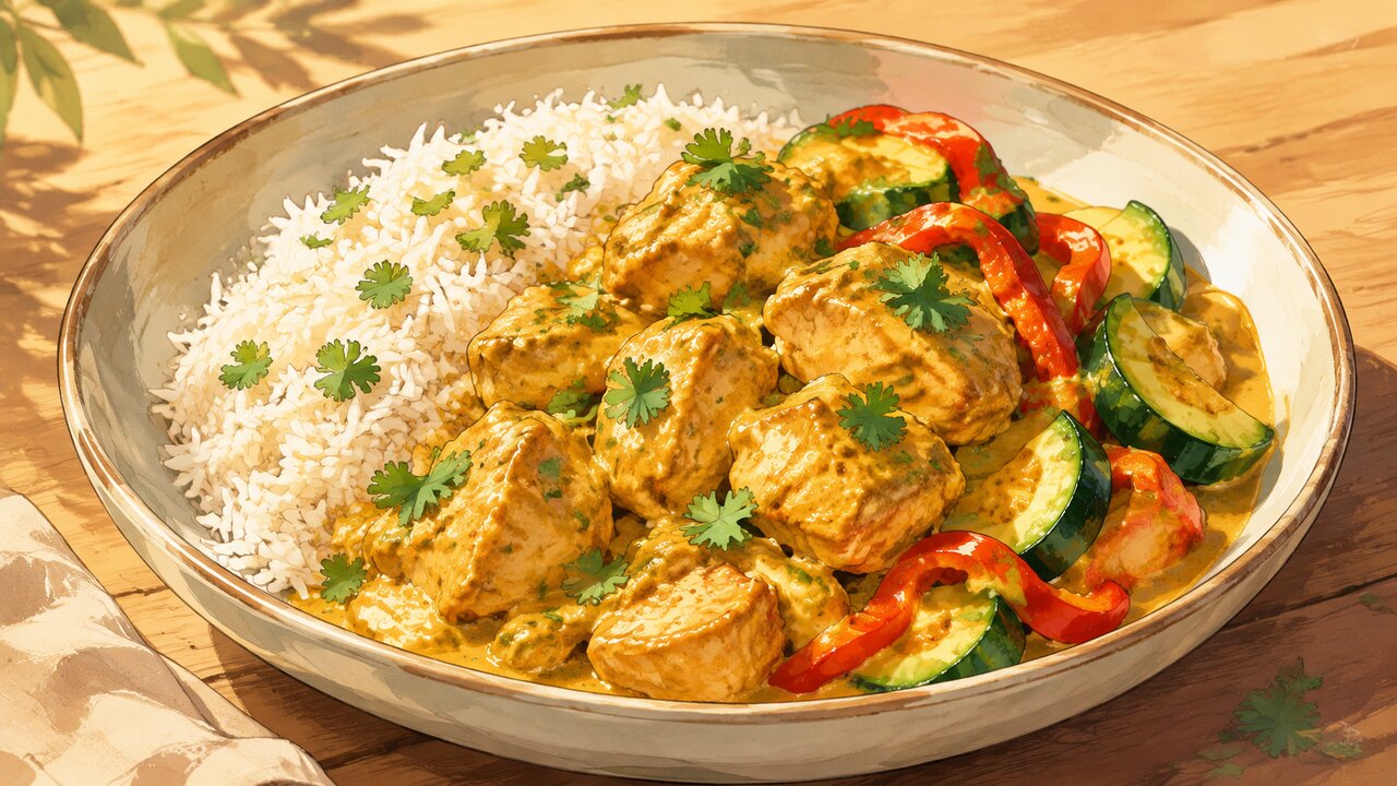 Recette de Curry de poulet à la noix de coco