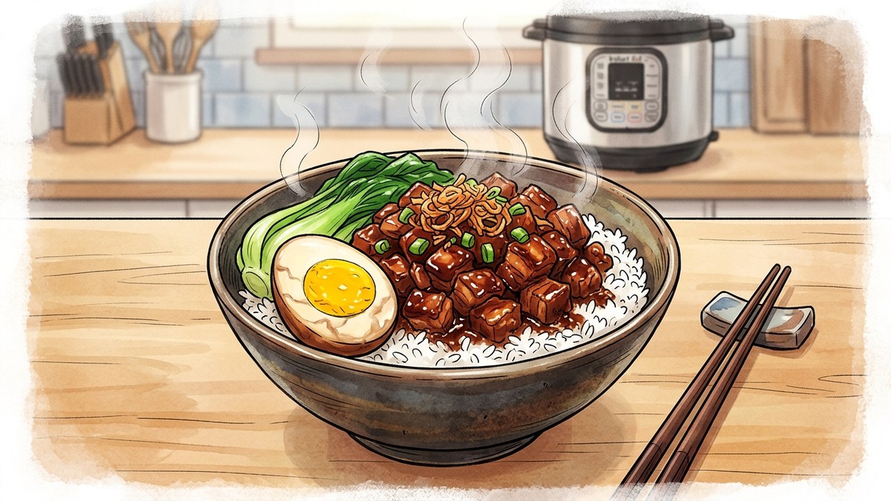 Recette de Lu Rou Fan — Porc braisé taïwanais & œufs marbrés