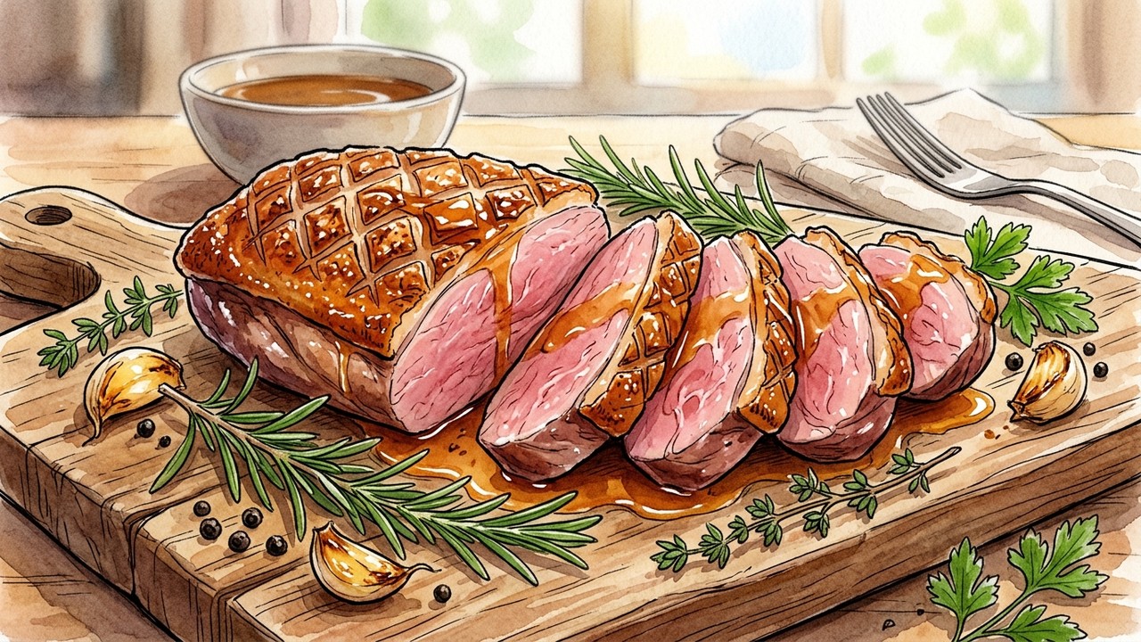 Recette de Magret de canard rosé au miel & romarin