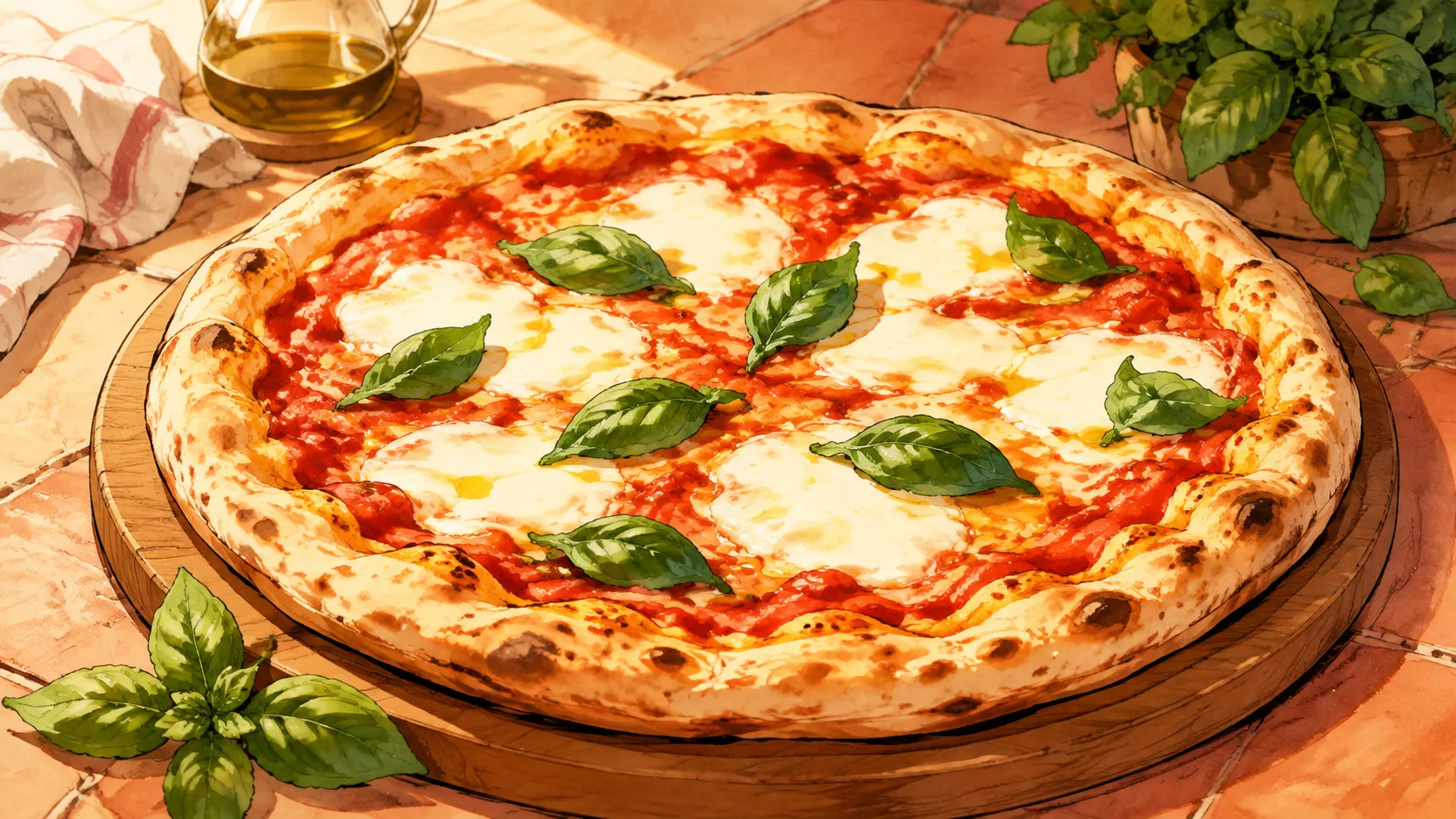 Recette de Pizza Margherita au basilic