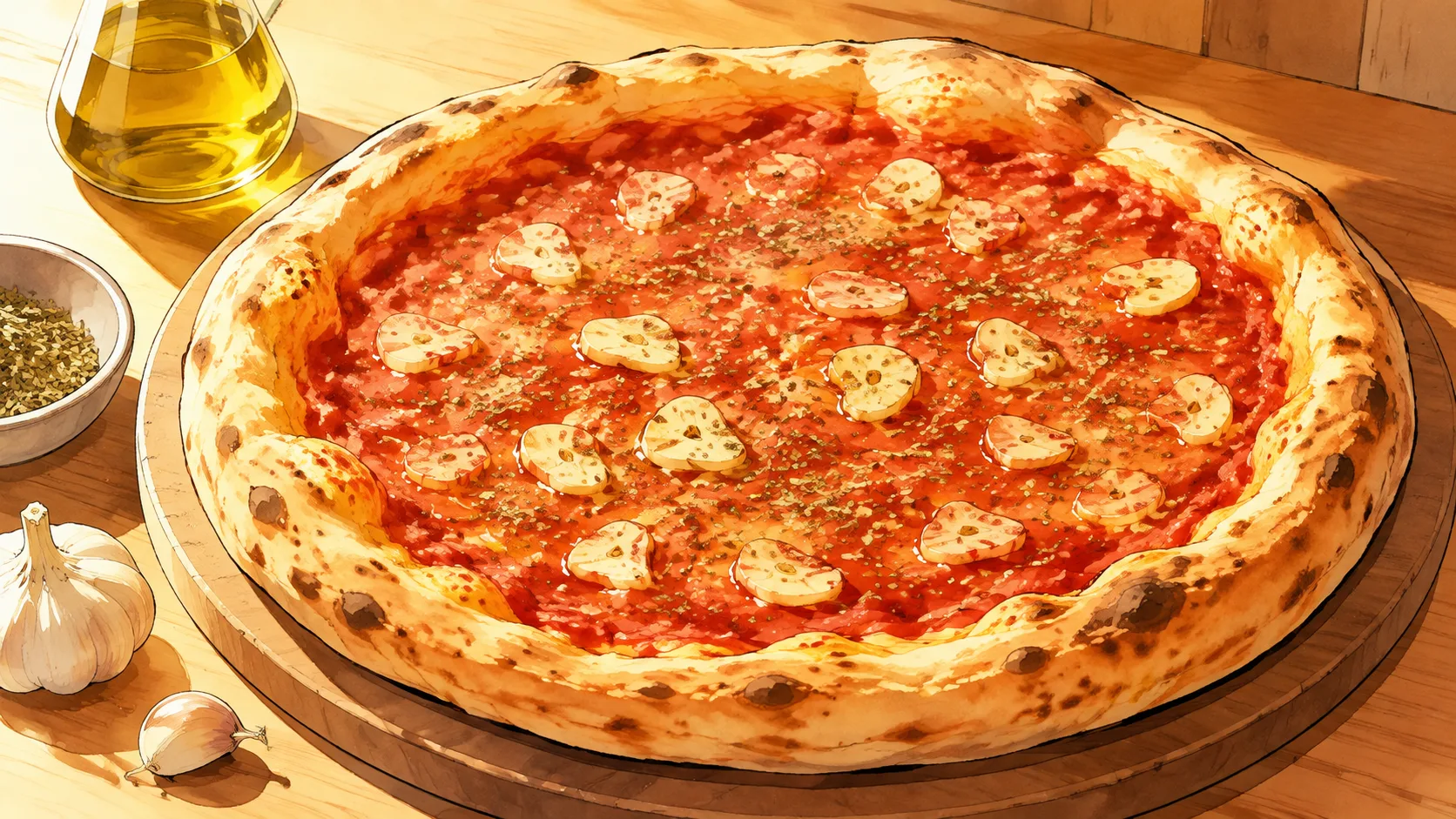 Recette de Pizza Marinara à l’ail et à l’origan