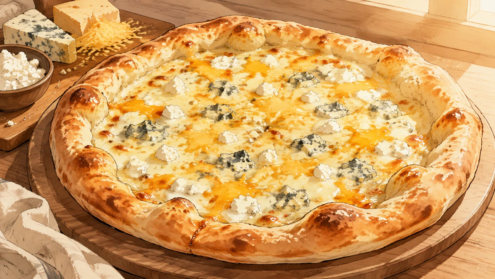 Recette de Pizza quattro formaggi