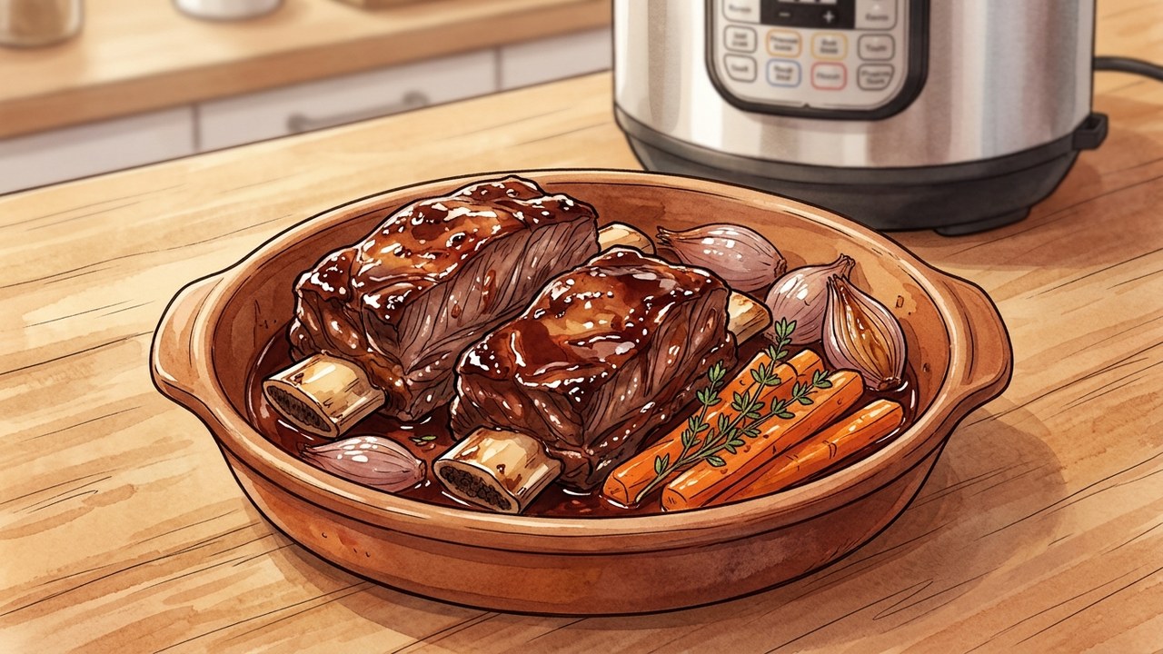 Recette de Short ribs de bœuf fondants braisés au vin rouge