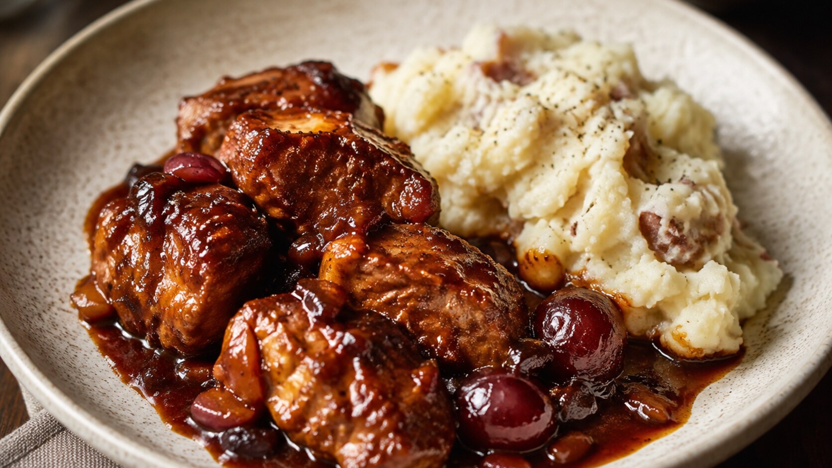 Recette de Porc aigre-doux à la purée