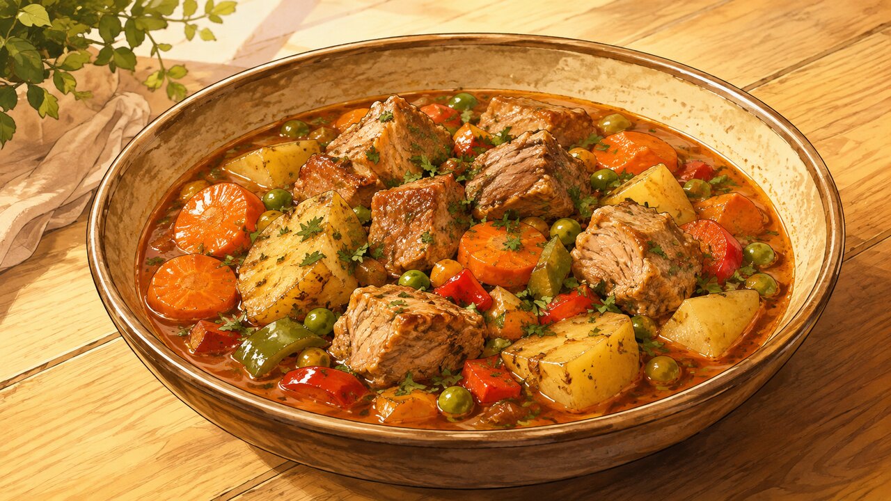 Recette de Ragoût de porc aux légumes