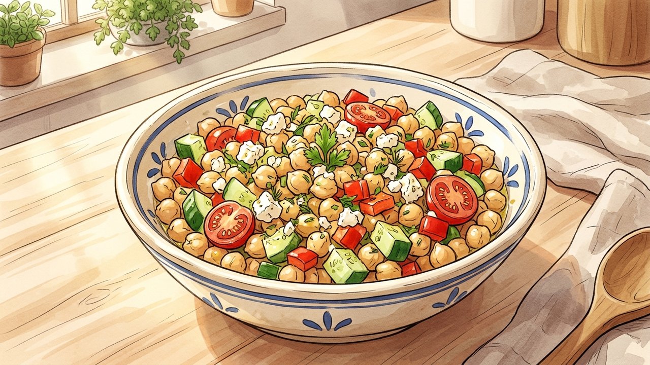 Recette de Salade de pois chiches méditerranéenne