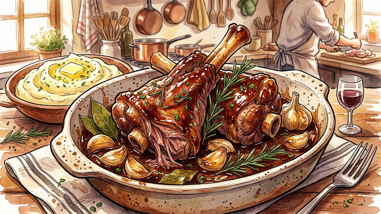 Recette de Souris d'agneau confite 24h au romarin & ail en chemise