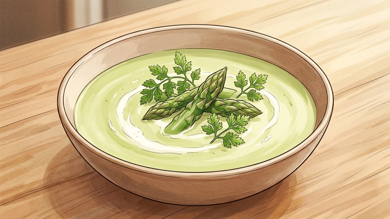 Recette de Velouté d'asperge au cerfeuil